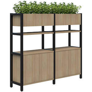 Grid 40: Grid 40 Storage/Planter Display Wall 4 Tier  1500H x 400D