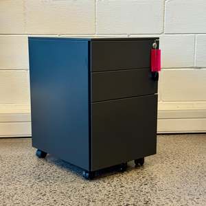 Metal Mobile Pedestal - Charcoal