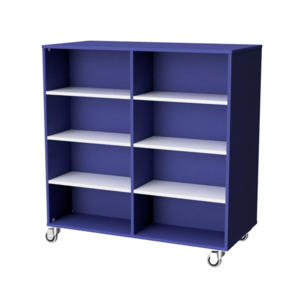 School Storage: Bookcase Mobile Double Sided 1200mm