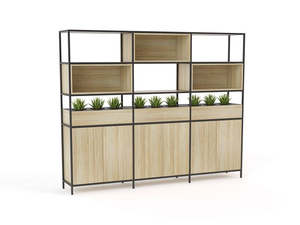 Kubix Range: Kubix Modular 3-Unit System with Cupboards, Cubby & Planters