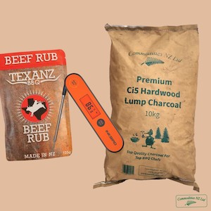 Products: Combo Deal 2 - Texanz BBQ Rub, Inkbird Thermometer & Charcoal