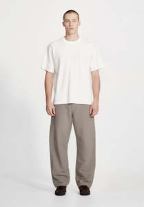 LINEN/COTTON WORK PANT, SMOKE
