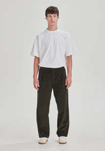 CORD PLEAT FRONT PANT, MOSS