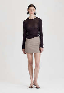 Ribbed Essentials: ULTRAFINE LS LAYER TEE, BLACK