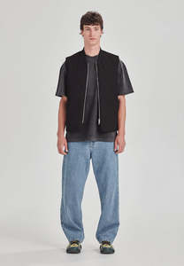 Outerwear Mens: PADDED VEST, BLACK