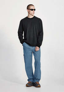 Knitwear Sweaters Men: HEAVY LS TEE, VINTAGE BLACK