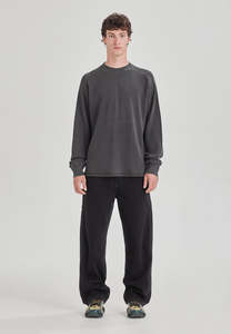 Knitwear Sweaters Men: HEAVY WAFFLE LS, VINTAGE GREY
