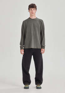 Knitwear Sweaters Men: HEAVY WAFFLE LS, VINTAGE FOG