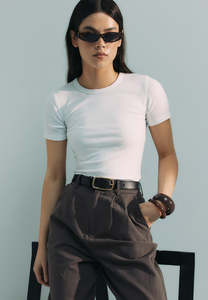 New Arrivals Women: BASE RIB SS, WHITE