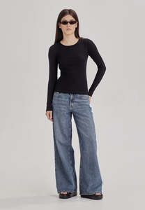 Womens Classics: BASE RIB LS, BLACK