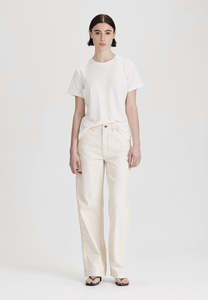 HEMP JERSEY CLASSIC TEE, RICE WHITE