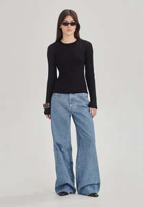 Last Ones Womens: SUPERFINE MERINO BASE KNIT LS, BLACK