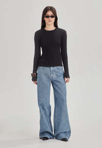 SUPERFINE MERINO BASE KNIT LS, CHARCOAL