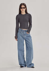 Last Ones Womens: REVERSE LONGSLEEVE, GRAPHITE