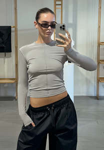 Last Ones Womens: REVERSE LONGSLEEVE, ASH