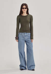 Last Ones Womens: SUPERSOFT LONGSLEEVE, OLIVE GREY