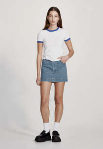 New Arrivals Women: WOMENS RINGER TEE, WHITE WITH COLBOT