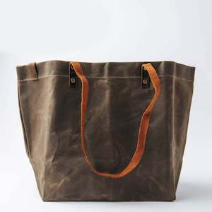 hand bag: Waxed Canvas Tote Bag