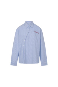 Tops: Cortez Shirt - Sky/Maroon Stripe