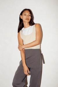 Tops: Millie Double Layer Tank - Sand