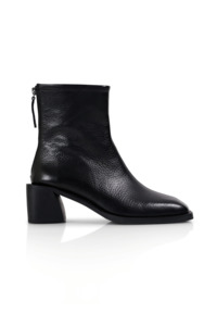 Footwear: Brooklyn Square Toe Boot - Black