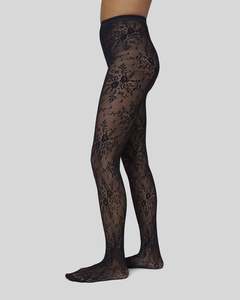 Rosa Lace Tights - Black