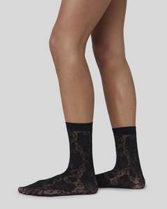 Swedish Stockings: Lily Lace Socks - Black