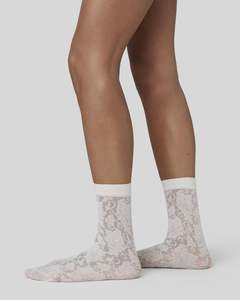 Swedish Stockings: Lily Lace Socks - Ivory
