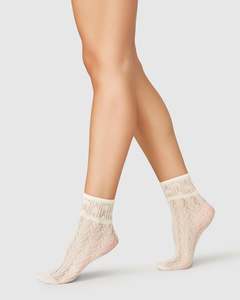 Swedish Stockings: Erica Crochet Socks - Ivory