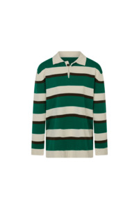 Warehousesale: Prep Stripe Polo - Dark Green