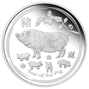 Products: Australian Lunar Silver Coin Series II 2019 Year of the Pig – 2oz Silver Bullion Coin