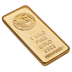 Gold Bar: 1 Kg Gold Cast Bar Perth Mint