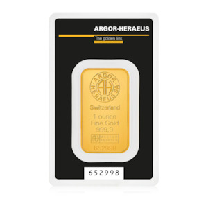 1oz Minted Gold Bar – Argor-Heraeus Classic 999.9