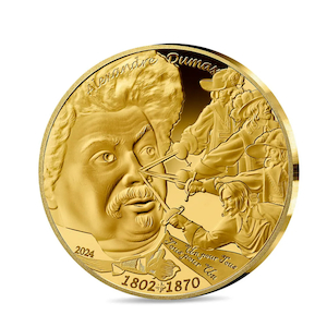 Paris Mint: Alexandre Dumas 50€ Gold 1/4 Oz coin – Proof – 2024