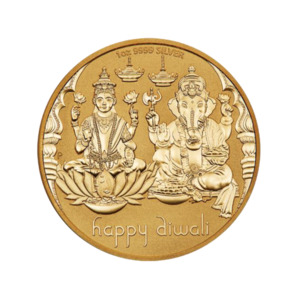 Numismatic Coins - View our collections: Diwali 1oz silver gilded medallion – 2023
