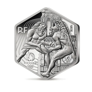 Products: Olympic Games Paris 2024 – 10€ Silver Hexagonal Coin Hercule