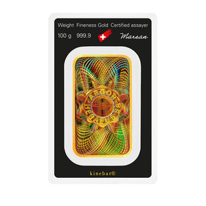 100g Minted Gold Bar – Argor-Heraeus Kinebar 999.9