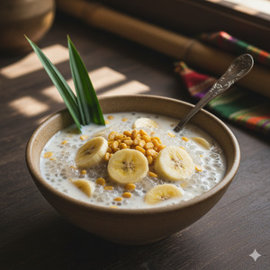 Taste: Chek-Ktis (Banana Tapioca Pudding with Coconut Milk) on Thursday 20 November 2025