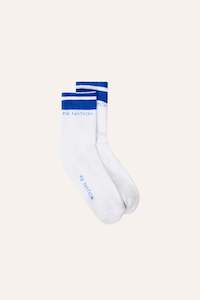 Accessories: Homage Sock | Optic White/Royal Blue