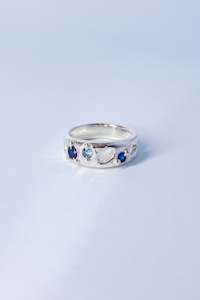 Bebe Mae: Cavity Ring | Silver/Sapphire/Iolite/Zircon