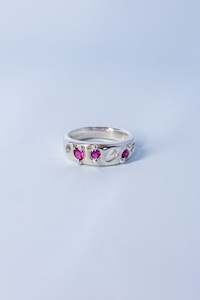 Bebe Mae: Cavity Ring | Silver/Ruby