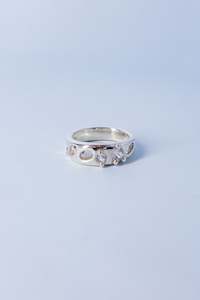 Bebe Mae: Cavity Ring | Silver/White Sapphire
