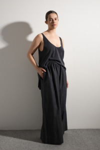 Basis Pant | Black Linen/Cotton