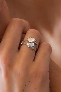 Helix Heart Ring | Silver