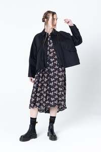 Poised Shirt Jacket | Black Denim