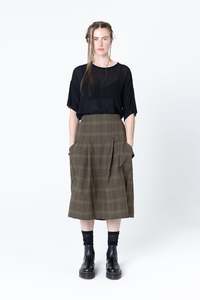 Is It A Skirt | Khaki Plaid