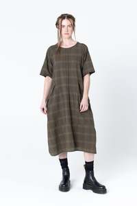 Court Dress | Khaki Plaid