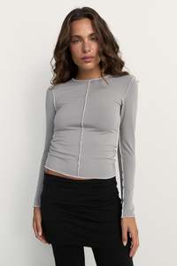 Products: Inside Out Top | Pebble Grey/White