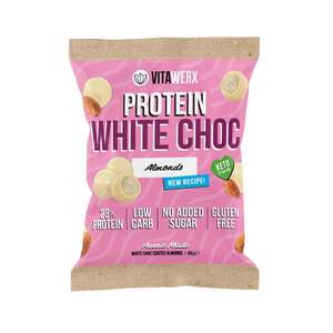 Grocery Snacks: Vitawerx Protein White Choc Almonds