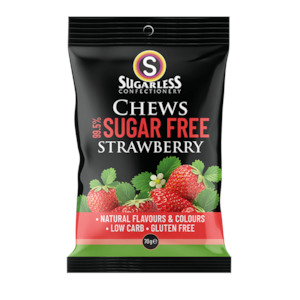 Sugar Free Confectionaries: Sugar-Free Chews- Strawberry- 70g